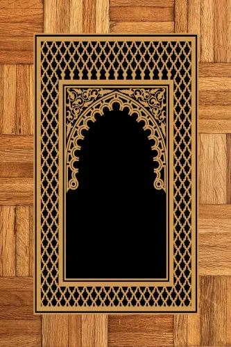 Raqamli bosma yuviladigan, tozalanadigan zamonaviy namozlik joynamoz 70x130 sm. , JOYNAMOZ-7-QORA,-QORA - 8