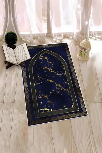 Raqamli bosma yuviladigan zamonaviy naqsh 70x130 Namozlik joynamozi, joynamoz-3-ko'k, -KO'K - 4