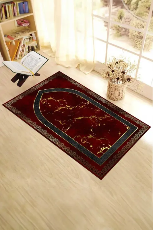Raqamli bosma yuviladigan zamonaviy naqsh 70x130 Namozlik joynamozi, Joynamozi-3-qizil,-QIZIL - 1