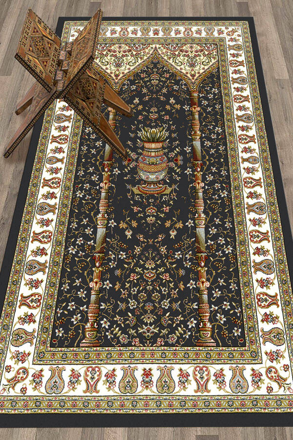 Raqamli bosma yuvilishi mumkin klassik naqshli namozlik palosi 70x130 - 1