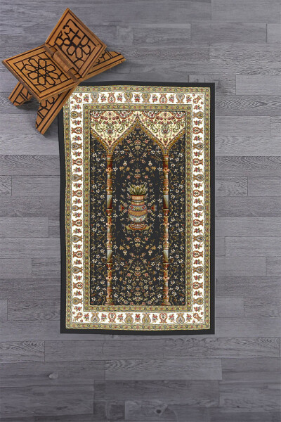 Raqamli bosma yuvilishi mumkin klassik naqshli namozlik palosi 70x130 - 14