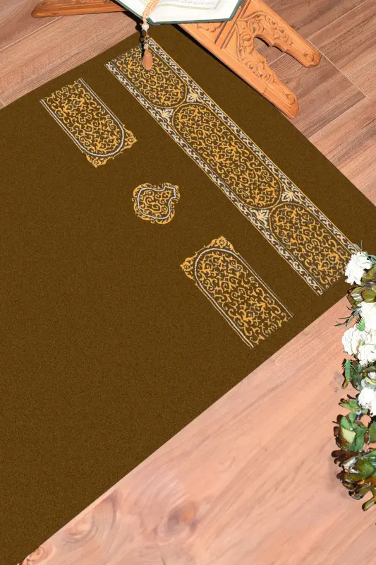 Raqamli Bosma Yuvish Mumkin Oddiy Naqshli Sovg'a Namoz Gilami Sekcade 70x130, SECCADE-46-JANG - 7