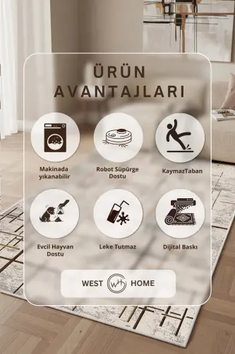 Raqamli bosma Yuvish mumkin Sirpanmaydigan taglikli Zal gilami Oshxona gilami Yo'lak - 3