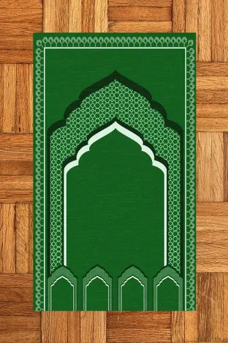 Raqamli chop etilgan 70x130 o'lchamli yuviladigan namoz gilami, gilam-2-yashil - EY HOME (1)