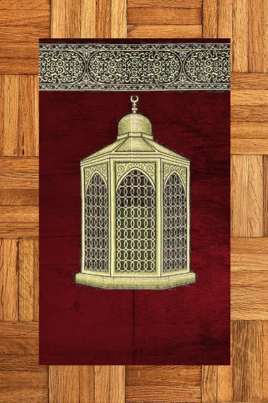 Raqamli chop etilgan yuviladigan sovg'a shik namoz gilami Sajjada 70x130, Sajjada-41-qizil - 3