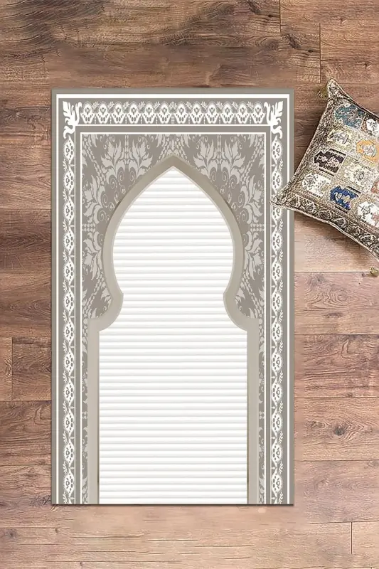 Raqamli chop etilgan yuvilishi mumkin naqshlangan sovg'a namozlik gilamcha 70x130, SECCADE-27-KULRANG - 4