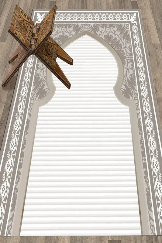 Raqamli chop etilgan yuvilishi mumkin naqshlangan sovg'a namozlik gilamcha 70x130, SECCADE-27-KULRANG - 6