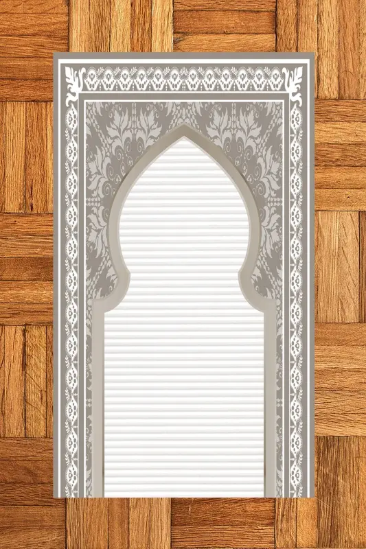 Raqamli chop etilgan yuvilishi mumkin naqshlangan sovg'a namozlik gilamcha 70x130, SECCADE-27-KULRANG - 9
