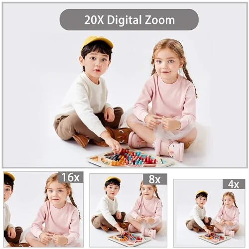 Raqamli kamera, Fotografiya uchun 4K Ultra HD kameralar, 56Mp avtofokusli 20X zumli anti-tebranishli raqamli kompakt kamera, Bolalar, o'smirlar, boshlang'ich darajadagi foydalanuvchilar uchun 32GB SD karta bilan video kamera (Qora) - 3