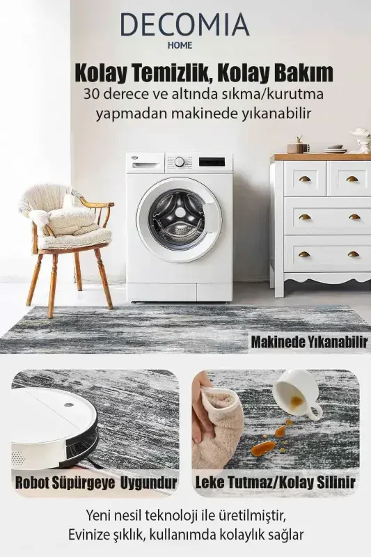 Raqamli sirpanmaslikka chidamli yuviladigan zamonaviy chiziqli dumaloq yashash xonasi gilami oshxona gilami koridor gilami - 3