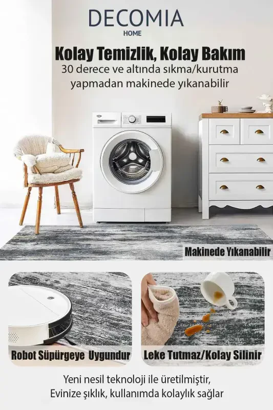 Raqamli sirpanmaydigan yuviladigan jut ko'rinishidagi salon gilami oshxona gilami balkon gilami yo'lakcha uy dekor-jut - 3