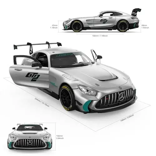 RASTAR 1/14 RC Car Mercedes AMG GT2 Toy Car Mercedes Remote Control Car for Kids, 2.4GHz Silver Model Car - 4