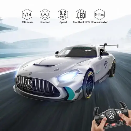 RASTAR 1/14 RC Car Mercedes AMG GT2 Toy Car Mercedes Remote Control Car for Kids, 2.4GHz Silver Model Car - 5
