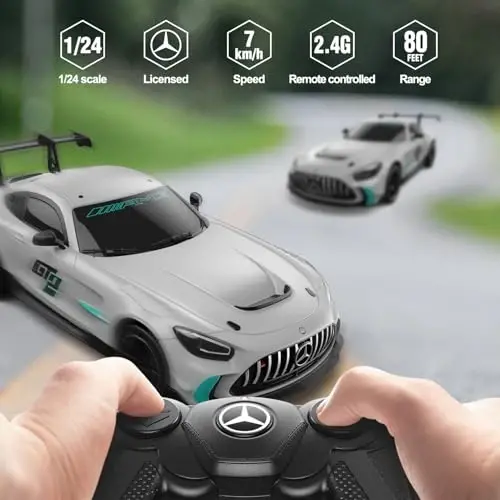 RASTAR 1/24 RC Car Mercedes AMG GT2 Remote Control Car, Mercedes AMG Toy Car for Kids Boys, Silver RC Sports Car - 3