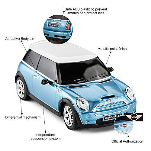 RASTAR 1:24 RC Cars Toy Mini Cooper Car for Kids Mini Cooper S Remote Control Car - Blue - 4