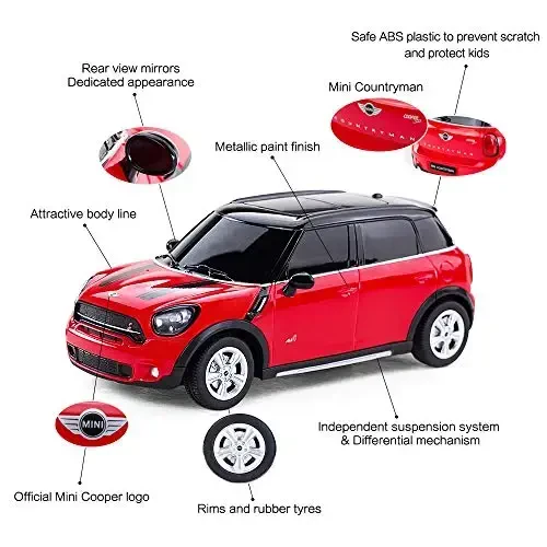 RASTAR BMW 1: 24 RC Cars Remote Control Mini Cooper Countryman Model Car Toy Mini Cooper Car for Kids, Red - 5