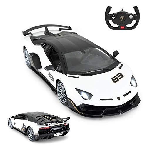 RASTAR Игрушечная машина Lamborghini 1: 14 Lamborghini Aventador SVJ с дистанционным управлением, Супер RC спортивная гоночная машина для детей мальчиков, 2.4GHz / Белый - MODAZONE