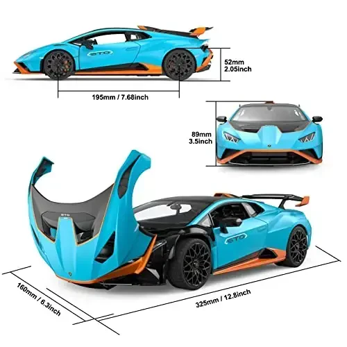 RASTAR Lamborghini RC Car 1/14 Lamborghini Huracán STO Model Car 2.4Ghz Blue Remote Control Toy Car for Boys - 4