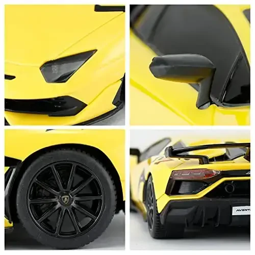RASTAR Lamborghini Remote Control Car, 1/24 RC Lamborghini Aventador SVJ RC Model Toy Car, Yellow - 6