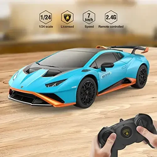 RASTAR Lamborghini Remote Control Car, 1/24 RC Lamborghini Huracán STO Toy Car RC Cars for Kids Adults - 5