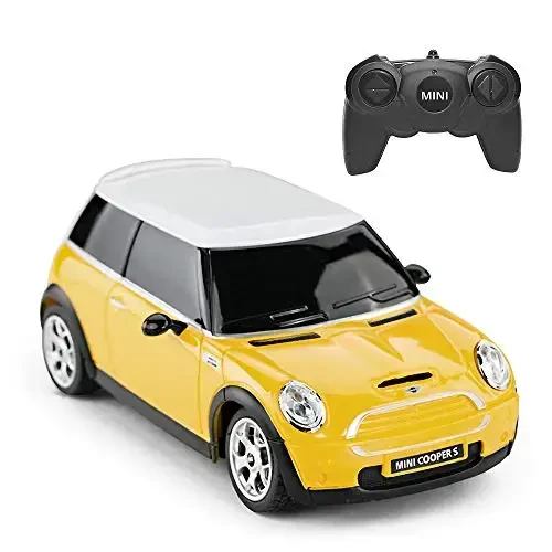 RASTAR Mini Cooper Model, 1: 24 RC Cars Toy Mini Cooper Remote Control Car RC Mini Cooper Car Toy for Kids, Yellow - RASTAR