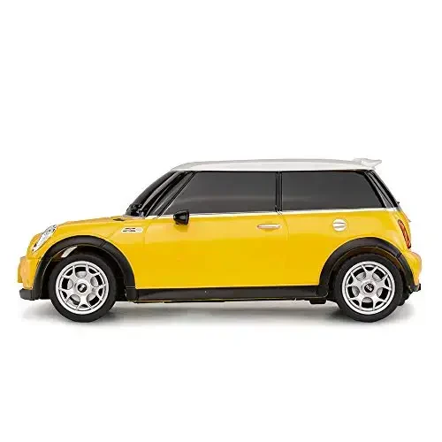 RASTAR Mini Cooper Model, 1:24 RC Cars Toy Mini Cooper Remote Control Car RC Mini Cooper Car Toy for Kids, Yellow - 5