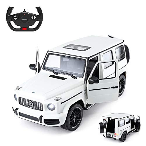 RASTAR Off-Road Masofadan boshqariladigan mashina, 1: 14 Mercedes-AMG G63 R/C Off-Roader O'yinchoq mashina, Eshiklar ochiladi/Ishlaydigan chiroqlar - Oq/2.4 Ghz - RASTAR