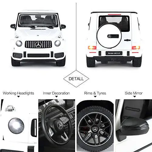 RASTAR Off-Road Remote Control Car, 1: 14 Mercedes-AMG G63 R/C Off-Roader Toy Car, Doors Open/Working Lights - White/2.4Ghz - 5