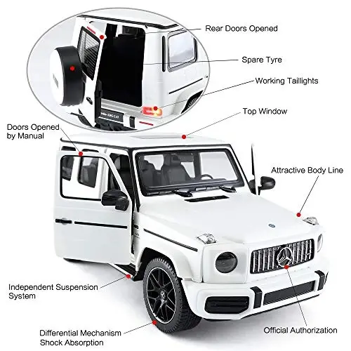 RASTAR Off-Road Remote Control Car, 1: 14 Mercedes-AMG G63 R/C Off-Roader Toy Car, Doors Open/Working Lights - White/2.4Ghz - 4