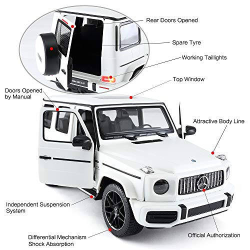 RASTAR Off-Road Remote Control Car, 1: 14 Mercedes-AMG G63 R/C Off-Roader Toy Car, Doors Open/Working Lights - White/2.4Ghz - 4