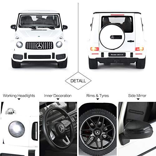 RASTAR Off-Road Remote Control Car, 1: 14 Mercedes-AMG G63 R/C Off-Roader Toy Car, Doors Open/Working Lights - White/2.4Ghz - 5