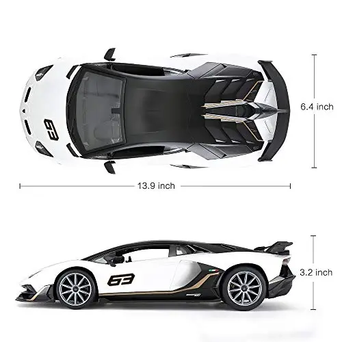 RASTAR O'yinchoq Lamborghini Avtomobili 1: 14 Lamborghini Aventador SVJ Masofadan boshqarish Model Avtomobili, Super RC Sport Poygasi Avtomobili Bolalar O'g'il Bolalar Uchun Sovg'alar, 2.4GHz / Oq - 3