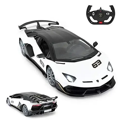 RASTAR O'yinchoq Lamborghini Avtomobili 1: 14 Lamborghini Aventador SVJ Masofadan boshqarish Model Avtomobili, Super RC Sport Poygasi Avtomobili Bolalar O'g'il Bolalar Uchun Sovg'alar, 2.4GHz / Oq - 1