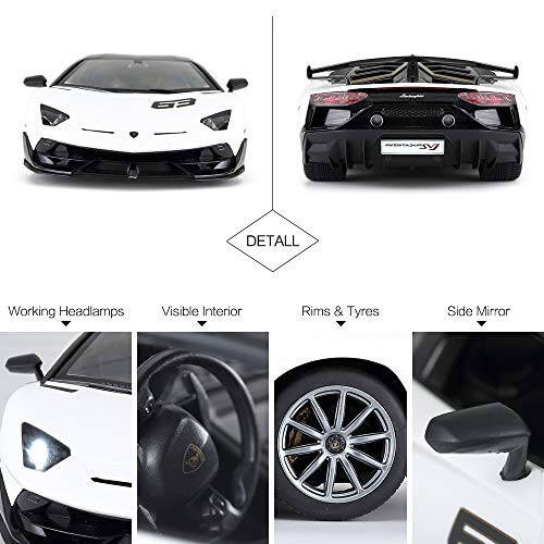 RASTAR Toy Lamborghini Car 1: 14 Lamborghini Aventador SVJ Remote Control Model Car, Super RC Sport Racing Car for Kids Boys Gifts, 2.4GHz / White - 5