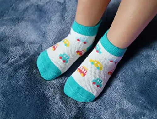 RATIVE Anti Slip Ankle Socks with Grips for Baby Toddler Kids Boys Girls - 4