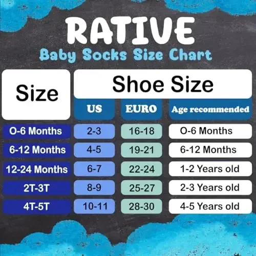 RATIVE Anti Slip Ankle Socks with Grips for Baby Toddler Kids Boys Girls - 2