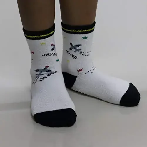 RATIVE Non Skid Anti Slip Crew Socks With Grips for Baby Infant Toddlers Kids Boys - MODAZONE (1)