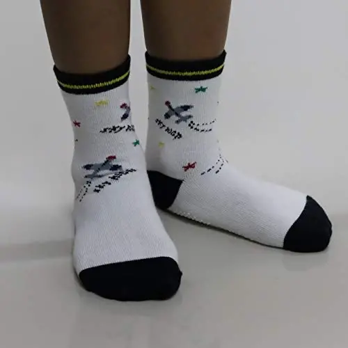 RATIVE Non Skid Anti Slip Crew Socks With Grips for Baby Infant Toddlers Kids Boys - 2