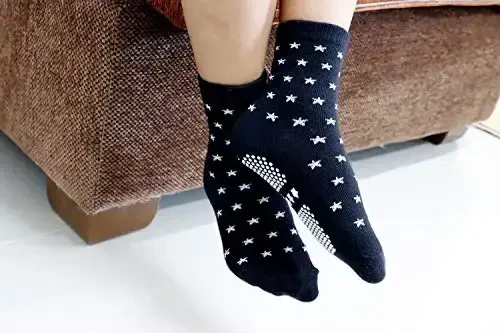 RATIVE Non Skid Anti Slip Crew Socks With Grips for Baby Infant Toddlers Kids Boys - 5