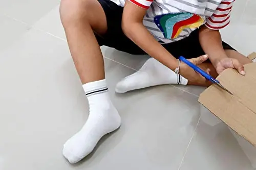 RATIVE Non Skid Anti Slip Crew Socks With Grips for Baby Infant Toddlers Kids Boys - 6