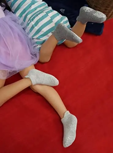 RATIVE Anti Slip Ankle Socks with Grips for Baby Toddler Kids Boys Girls 
