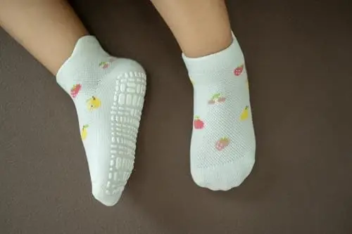 RATIVE Anti Slip Toddler Ankle Socks with Grips Non Skid Cotton Baby Socks for Boys & Girls - 6
