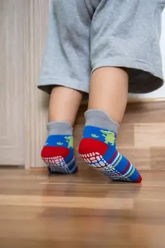 RATIVE Anti Slip Ankle Socks with Grips for Baby Toddler Kids Boys Girls - 6