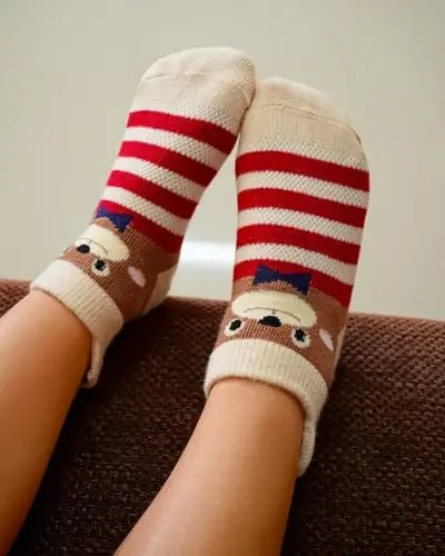 RATIVE Anti Slip Toddler Ankle Socks with Grips Non Skid Cotton Baby Socks for Boys & Girls - 4