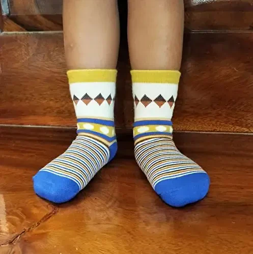 RATIVE Non Skid Anti Slip Crew Socks With Grips for Baby Infant Toddlers Kids Boys - MODAZONE (1)