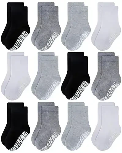 RATIVE Non Skid Anti Slip Crew Paypoqlar Chaqaloqlar uchun bolalar o'g'il bolalar uchun tutqichli - MODAZONE