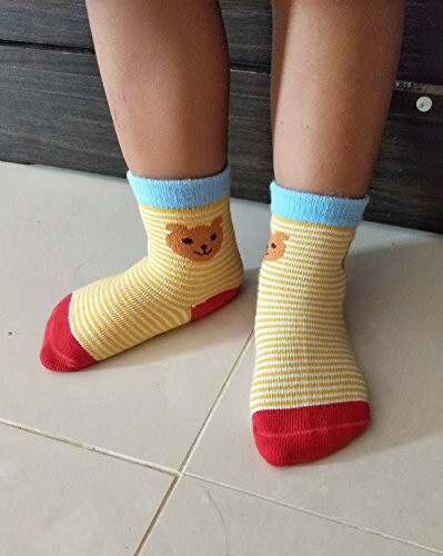 RATIVE Non Skid Anti Slip Crew Socks With Grips For Baby Infant Toddlers Kids Boys - 25