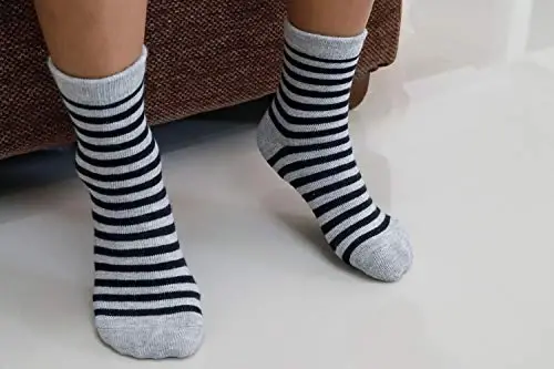 RATIVE Non Skid Anti Slip Crew Socks With Grips for Baby Infant Toddlers Kids Boys - 6