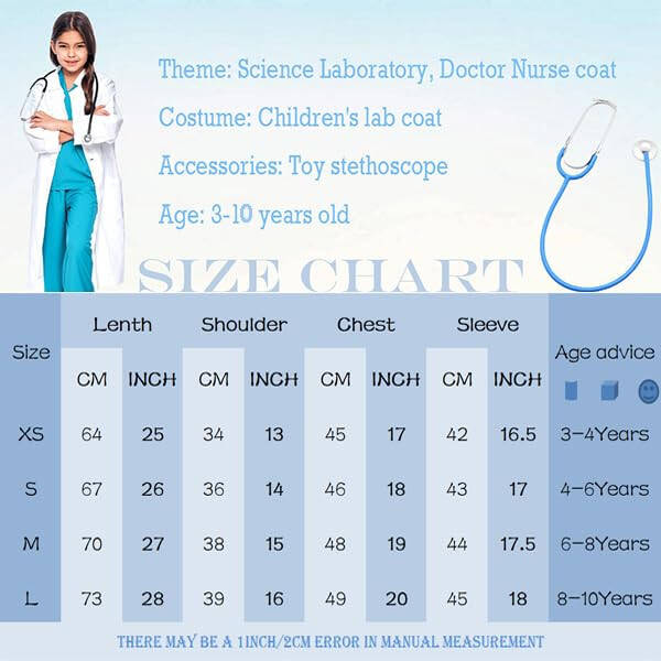 Rauoawby bolalar uchun oq laboratoriya paltosi - Bolalar laboratoriya paltosi shifokor olim va kimyo eksperimenti uchun - 4