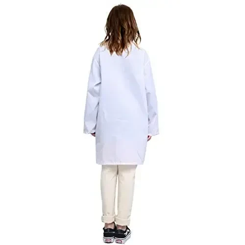Rauoawby White Lab Coat for Kids - Children's Lab Coat for Doctor Scientist & Chemistry Experiment Costume - 3